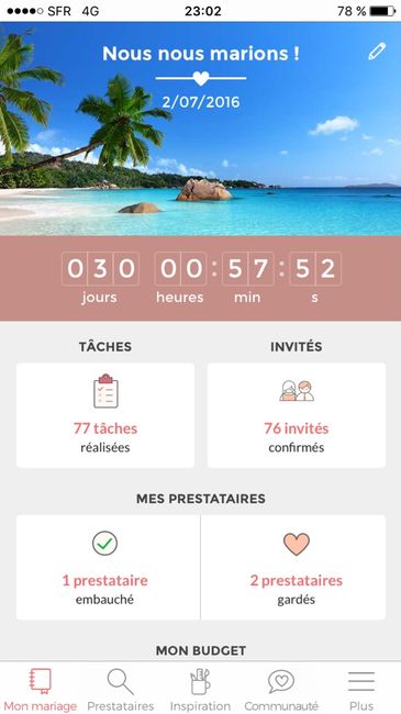 Oú en sont vos compteurs Mariages.net ? - 1