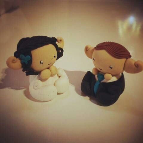 Figurines des mariees pour le gâteau - 1