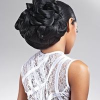 chignon cheveux tissés