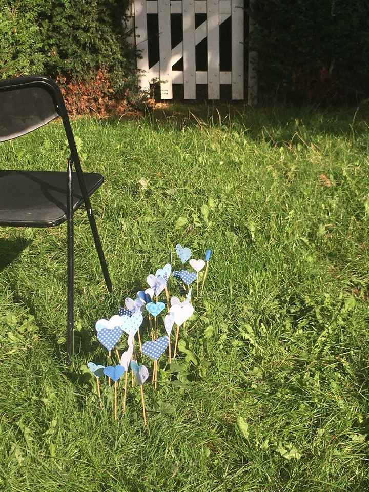 Batons coeurs bleus et tailles panachées