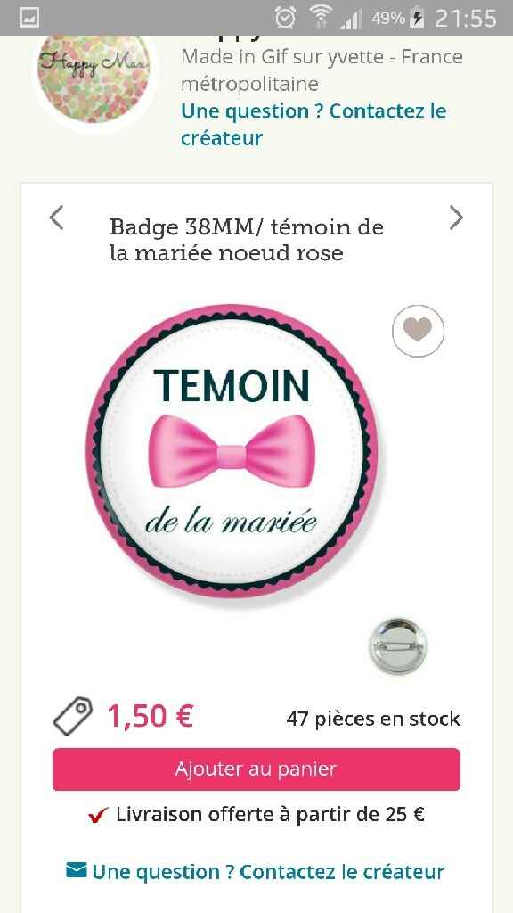 1er cadeaux temoin - 1