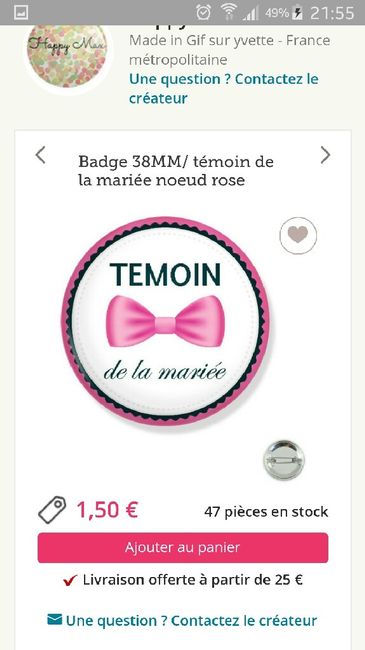 1er cadeaux temoin - 1
