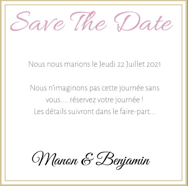 Faire part save the date photo 1 ou 2 ou aucun ? 😊 1