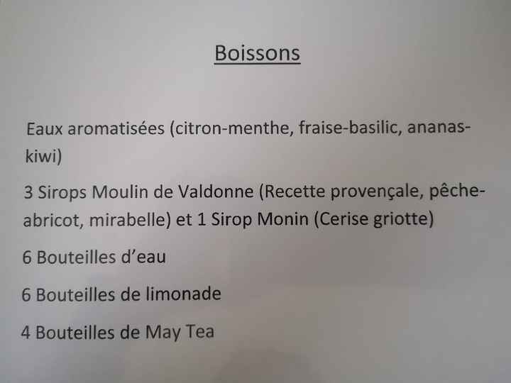 Boissons validées - 1