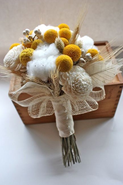 Bouquet de mariée fleurs de coton. 4
