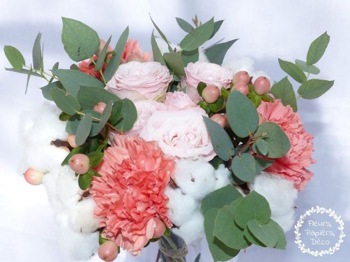 Bouquet de mariée fleurs de coton. 6