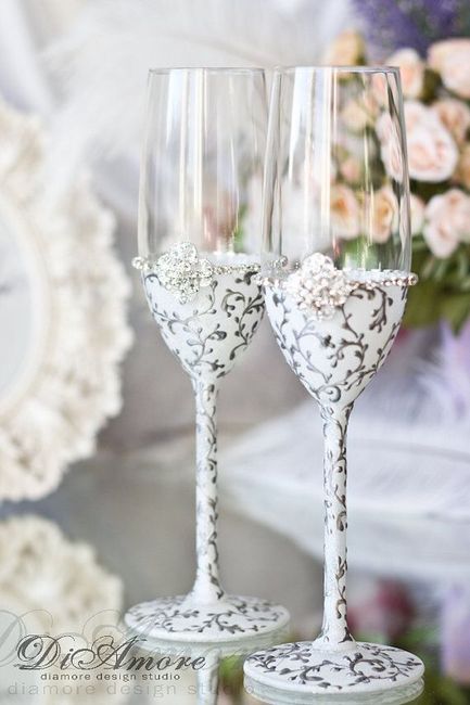 Coupes de champagne des mariés. - 8