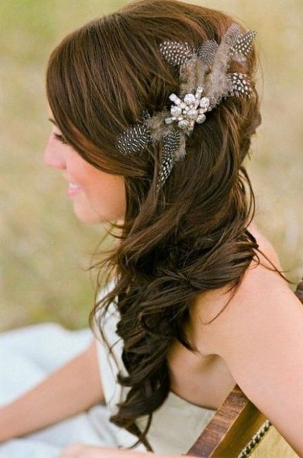 broche cheveux plumes