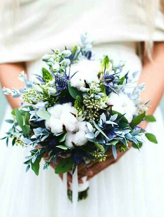 Bouquet de mariée fleurs de coton. - 5