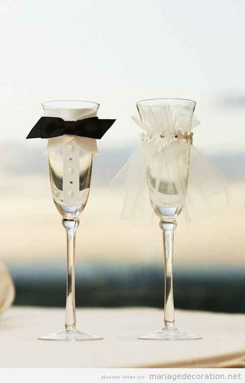 Coupes de champagne des mariés. - 2
