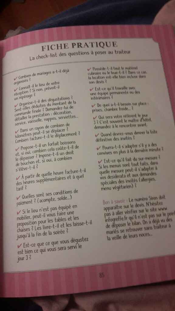 Les bonnes questions à poser... [traiteur] - 1