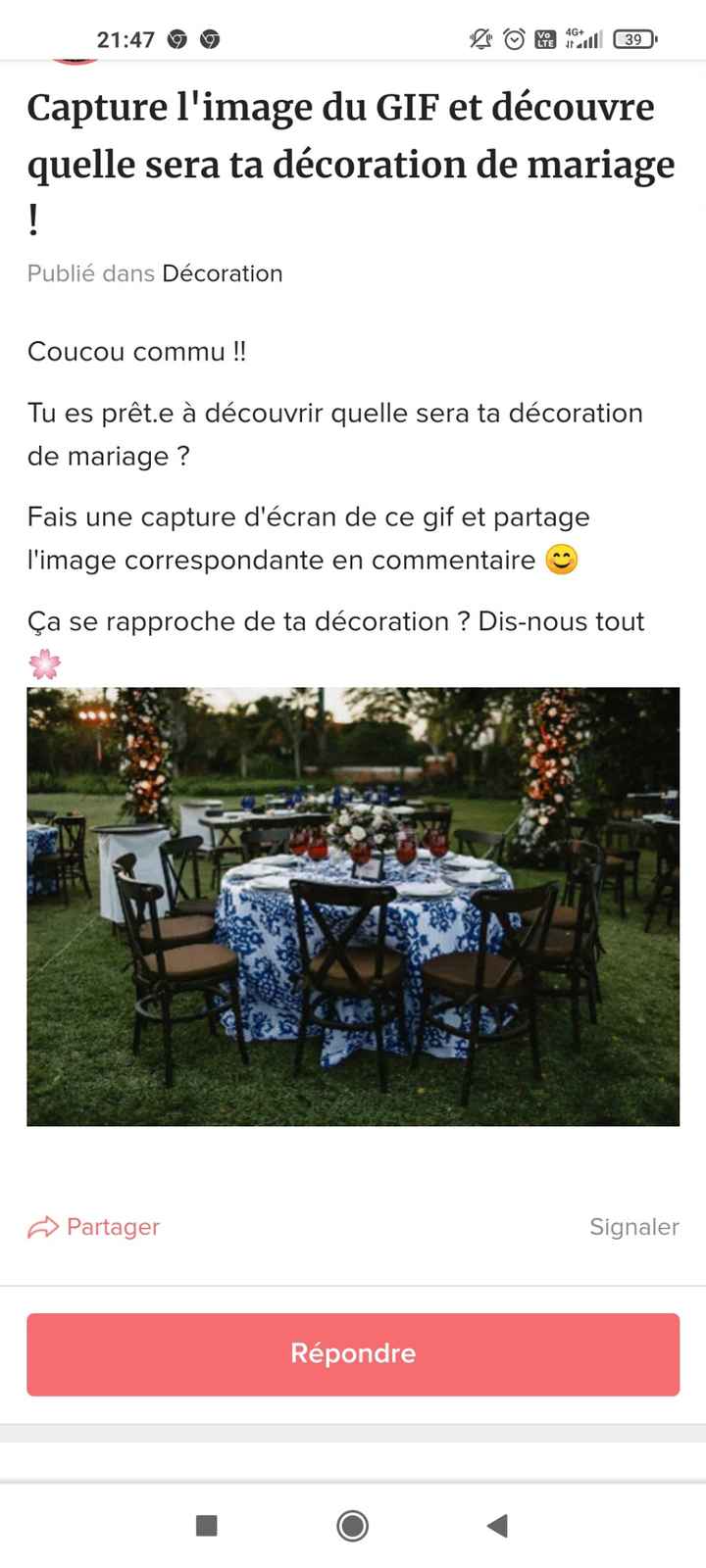 Capture l'image du GIF et découvre quelle sera ta décoration de mariage ! - 1