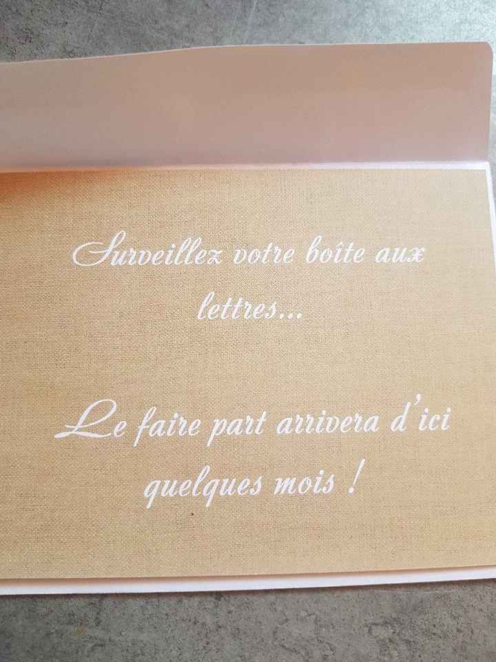 j ai opté pr les "save the date" finalement 😊 - 2