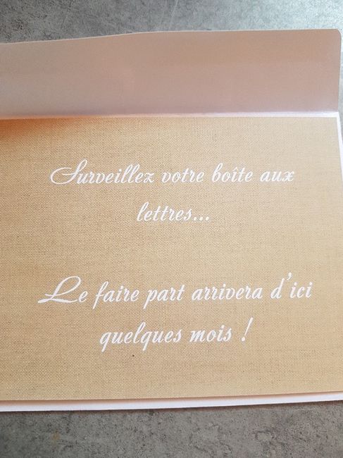 j ai opté pr les "save the date" finalement 😊 - 2