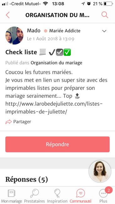 Liste photos de mariage 2