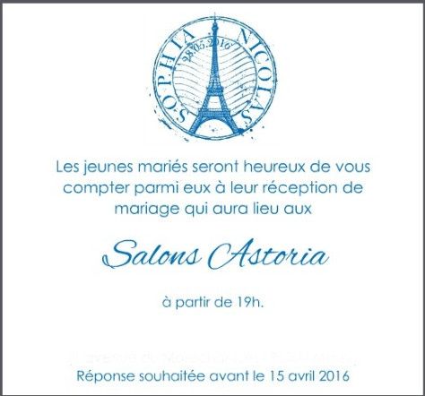 carton d'invitation repas