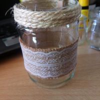 Décoration de pot en verre