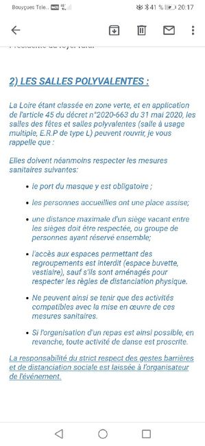 Vin d'honneur et protocole sanitaire 2