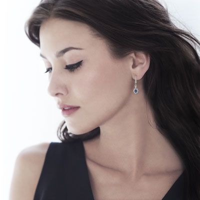 Boucles d'oreilles saphir et diamants