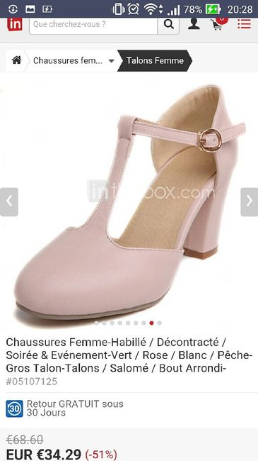 Chaussures rose poudré/ vieux rose. - 1