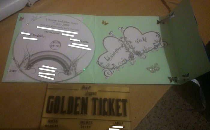 L'autre côté du cd avec le ticket d'or