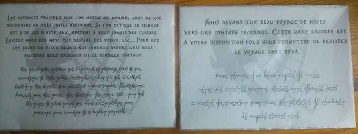 Texte urne et livre d'or