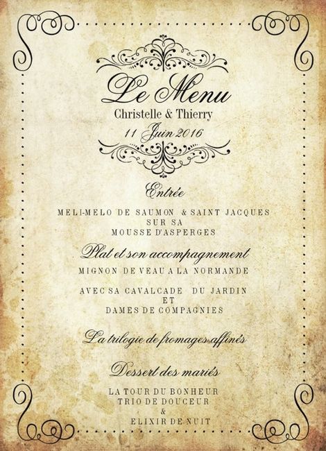 Menu champêtre