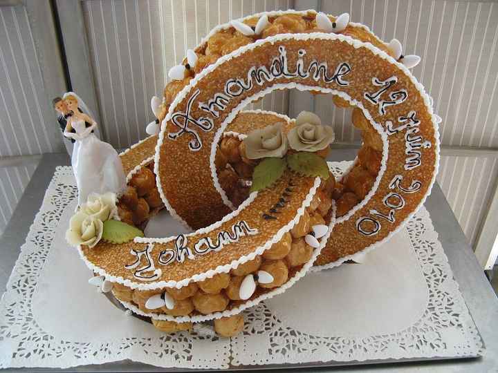 voila notre future pièce montée à nos noms et déco différente