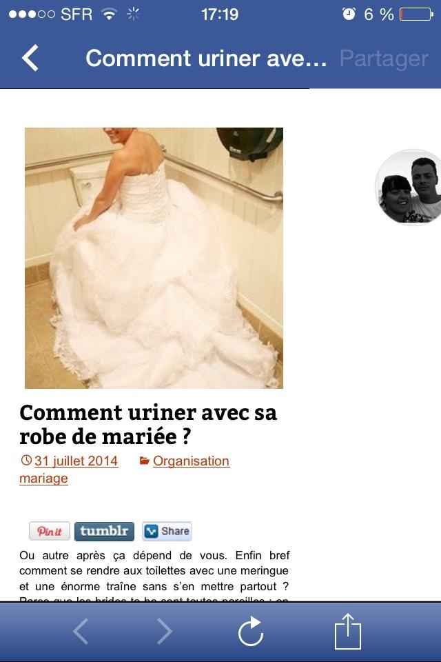 uriner avec une robe de mariée