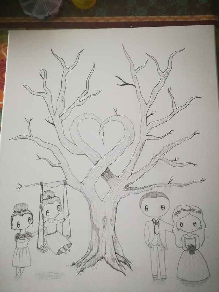 😍 Arbre à empreintes dessiné par ma fille 😍 - 1