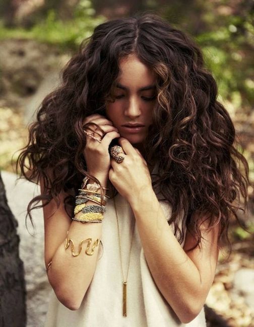 Cheveux ondulés longs