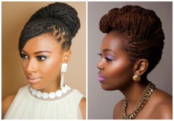 chignon et mèche sur les coté / banane haute locksée