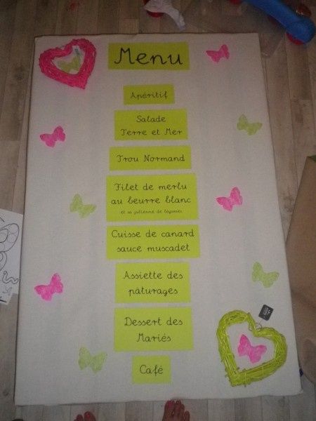 Menu grand format