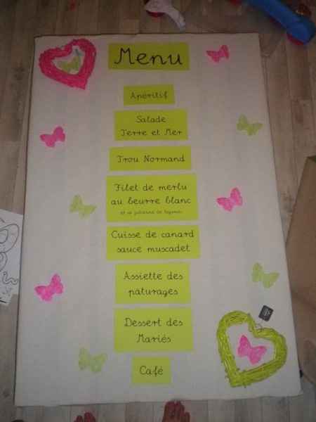 Menu grand format