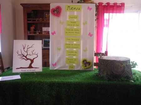 Table urne arbre à empreinte menu