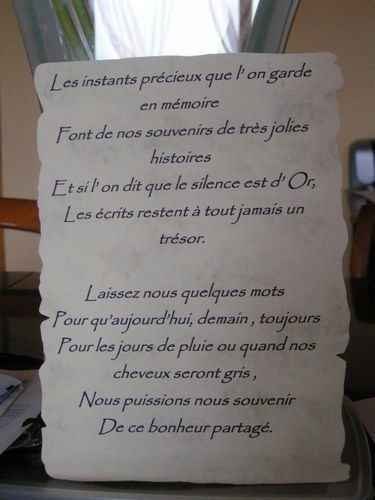 idée pour le livre d'or 