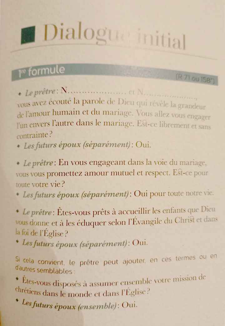 Déroulé mariage chrétien - 2