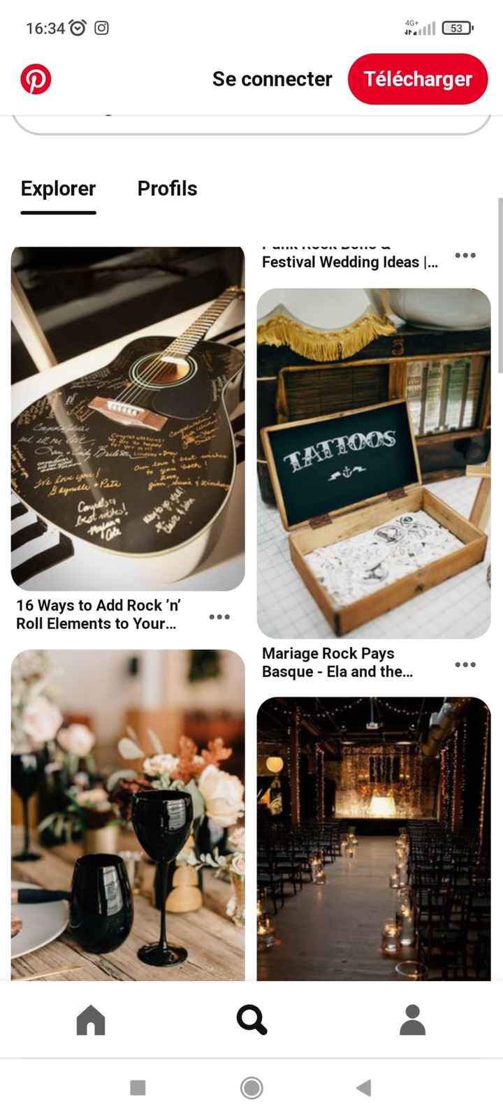 Livre d'or et porte alliances pour mariage Rouge, noir, blanc rock and roll, musique - 2