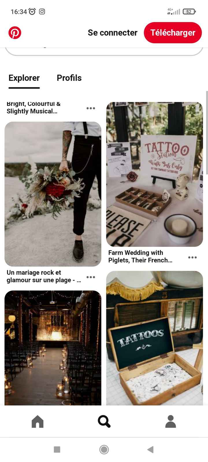 Livre d'or et porte alliances pour mariage Rouge, noir, blanc rock and roll, musique - 7