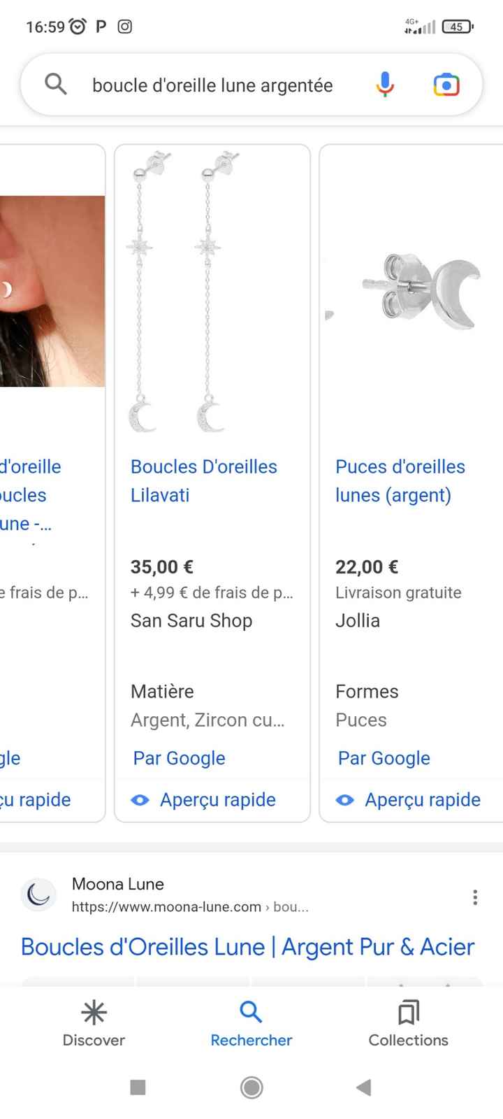 Boucles oreilles motif Lune - 1