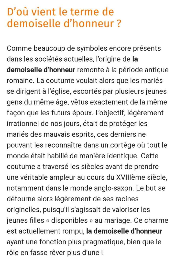 Origines demoiselle d'honneur - 1