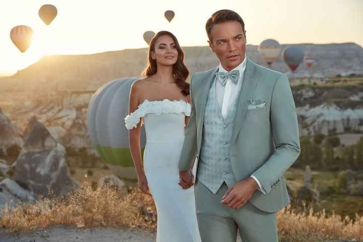 costume de mariage vert  clair  2025-2026