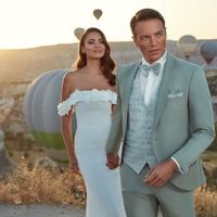 costume de mariage vert  clair  2025-2026