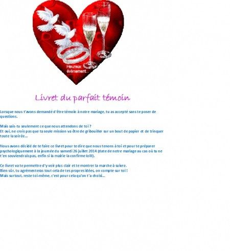 Page 1 Livret parfait Témoin