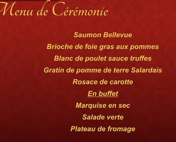 Dites moi tt sur votre repas de mariage! - 1