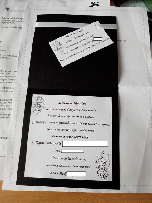 Intérieur du faire part
