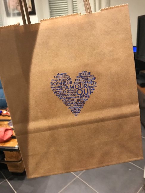 custom de mes weeding bag ( manque le flot pour le fermer)