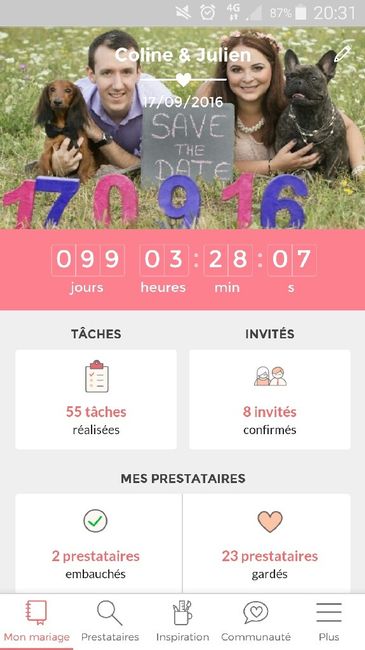 Ouvrir l'application que j'adore et voir qu'on est à j-99 - 1