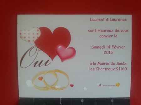 L'interieur du faire-part.