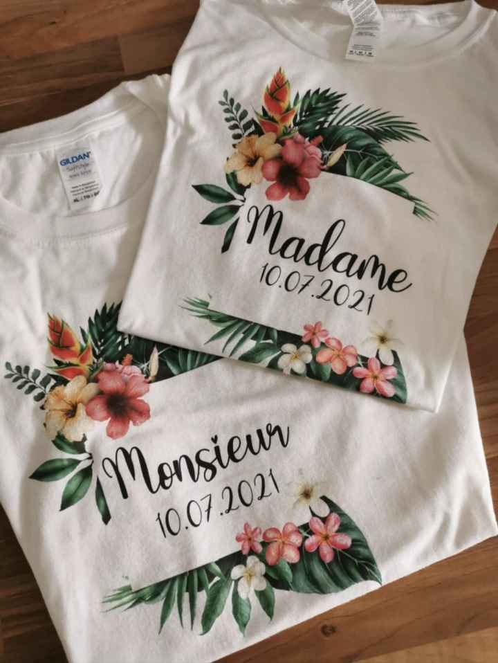 T-shirt assortis, lendemain de mariage - 1